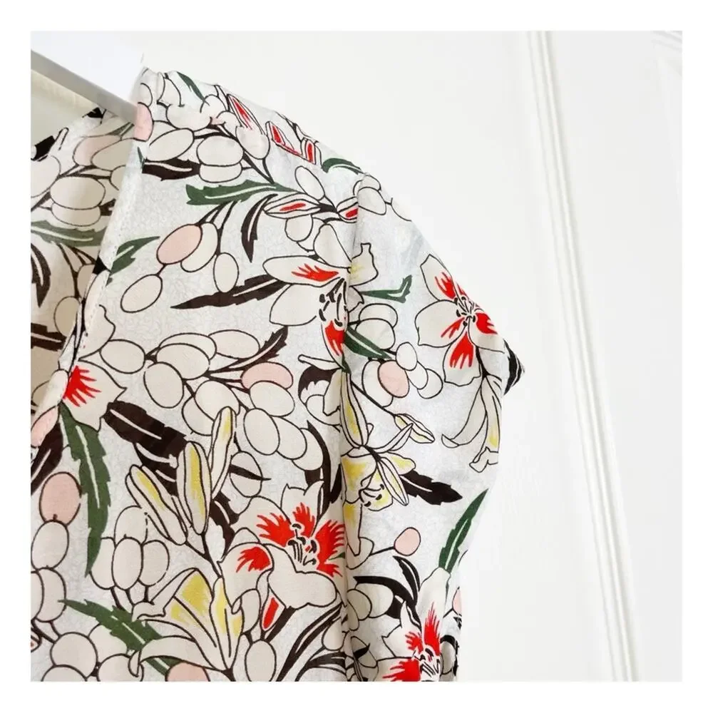 & Other Stories Floral Button Front Midi Dress Cottagecore Boho Sz 8 - Picture 4 of 10